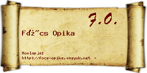 Föcs Opika névjegykártya